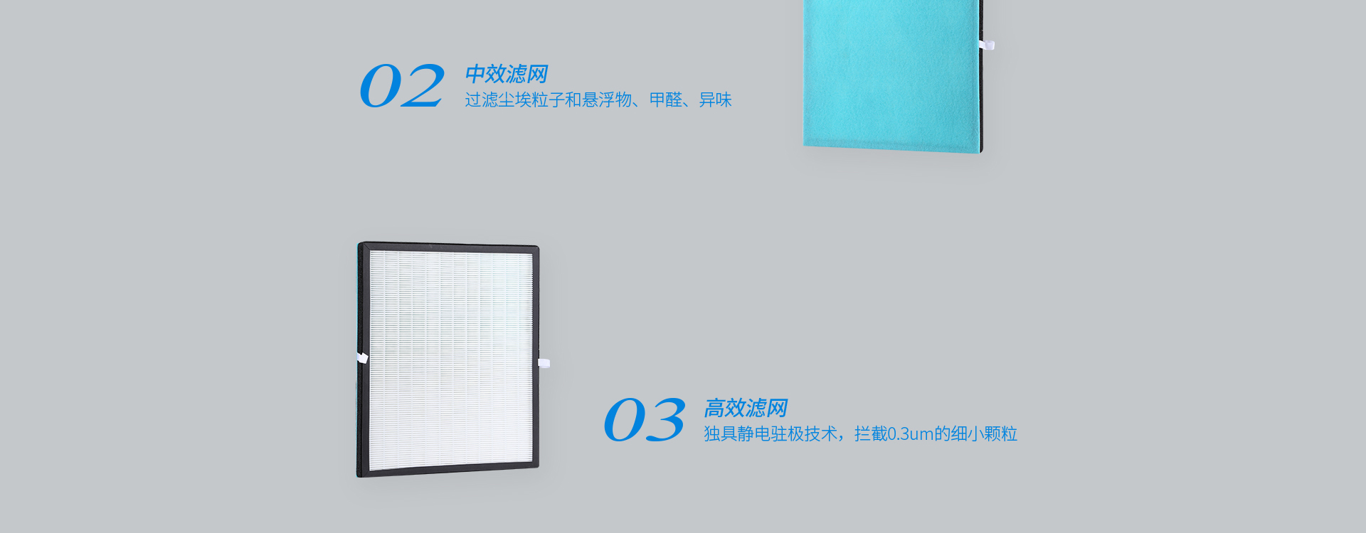 HEPA13級高效過濾系統，有效凈化率高達99.95%